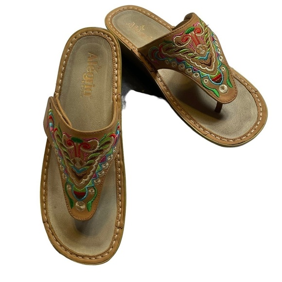 Alegria Vanessa Chrysalis Cognac Boho Embroidered Sandals - Alegria Sz 39 = US 9 - Picture 2 of 16